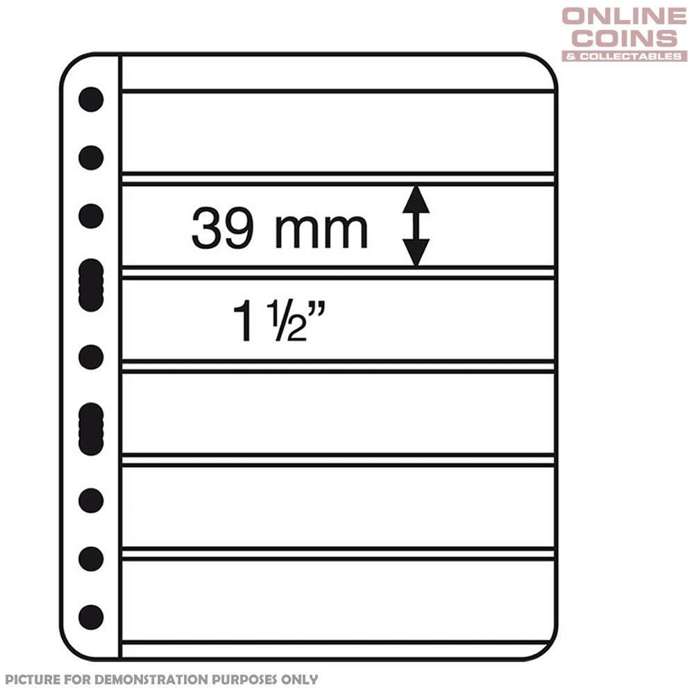 Lighthouse Vario 6 Pocket Black Stamp Stock Album Pages Pack of 5